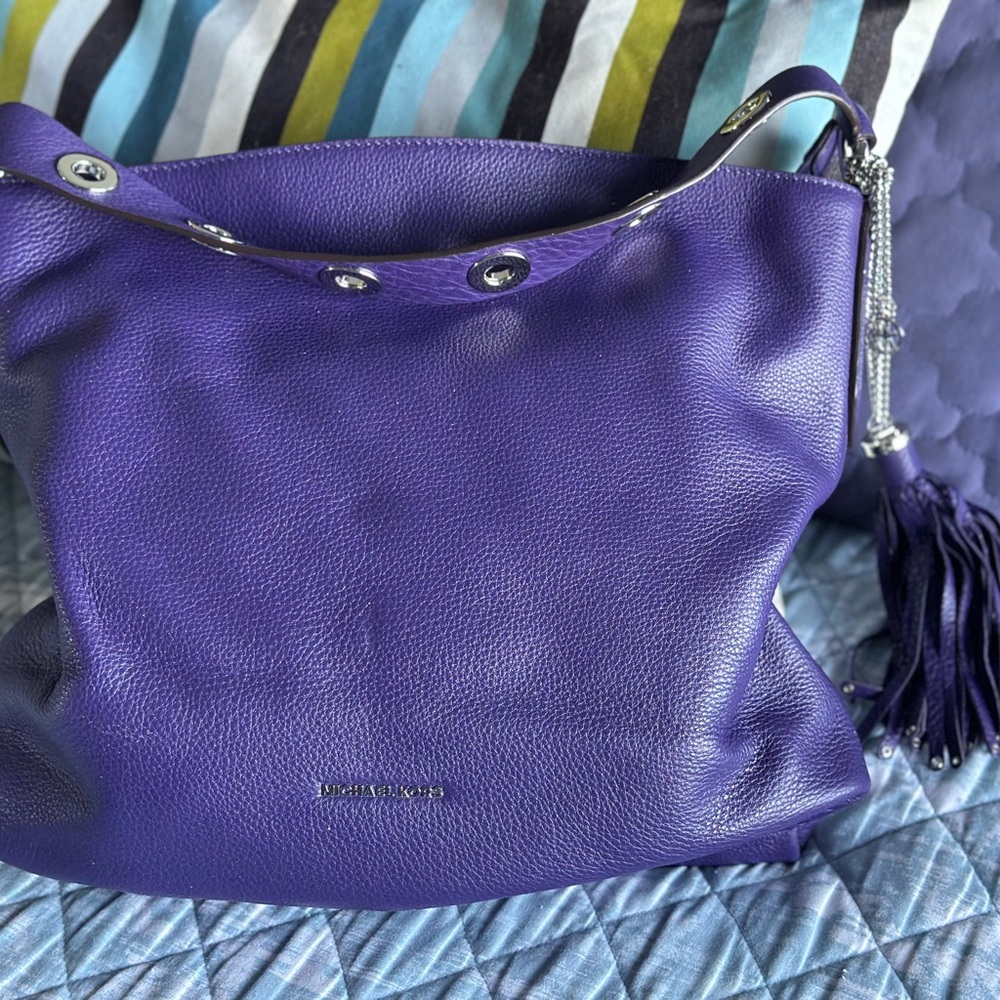 Michael Kors Purple Leather Shoulder Bag